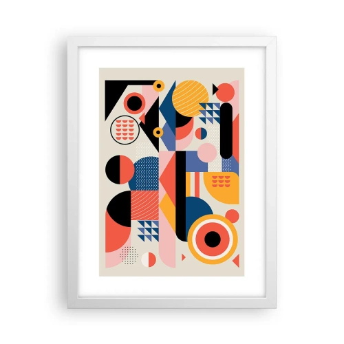 Plakat w białej ramie - Kompozycja: pobaw się - 30x40 cm