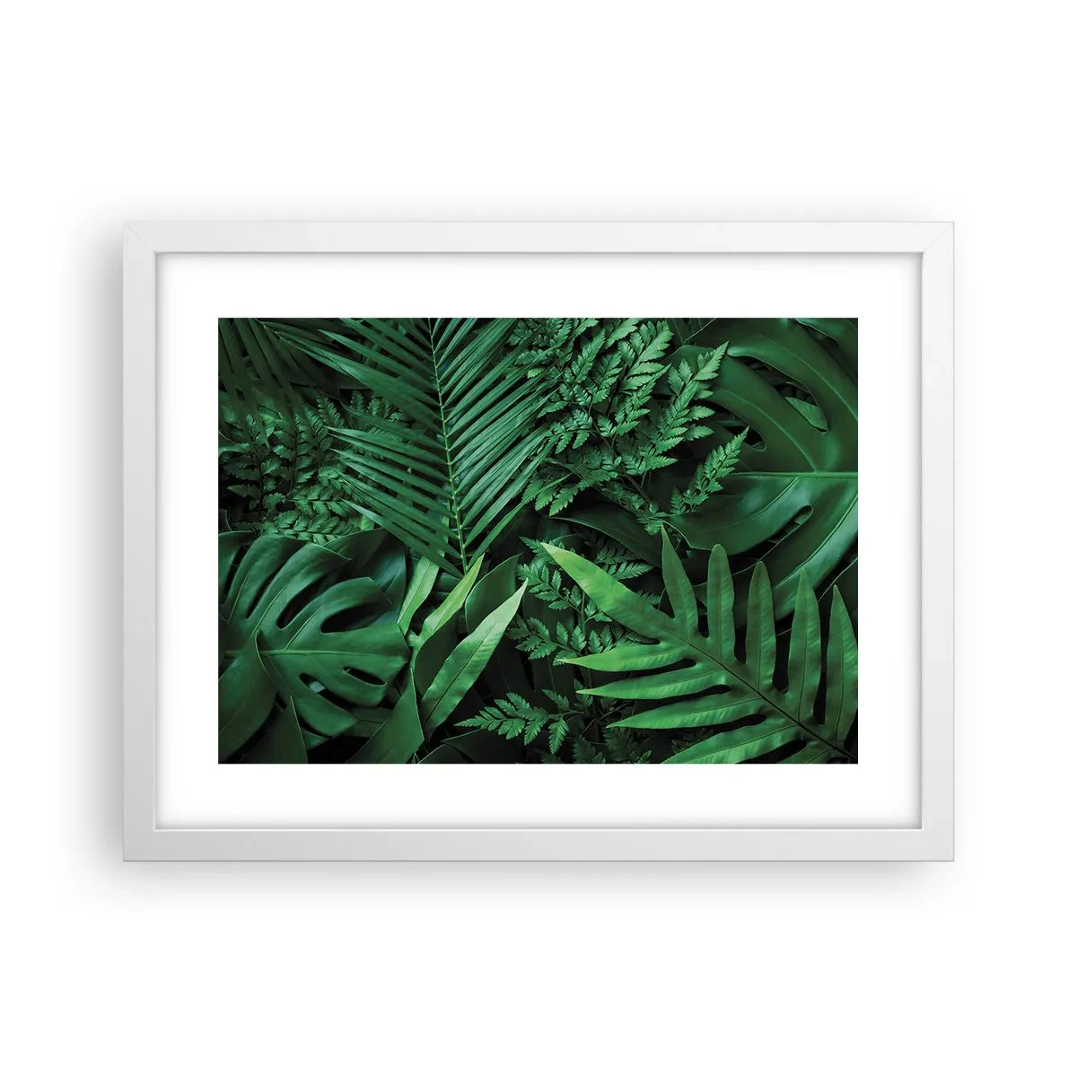 Plakat w białej ramie - Utulone w zieleni - 40x30 cm