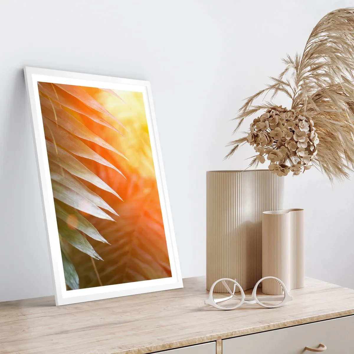 Plakat w białej ramie - Poranek w dżungli - 40x50 cm