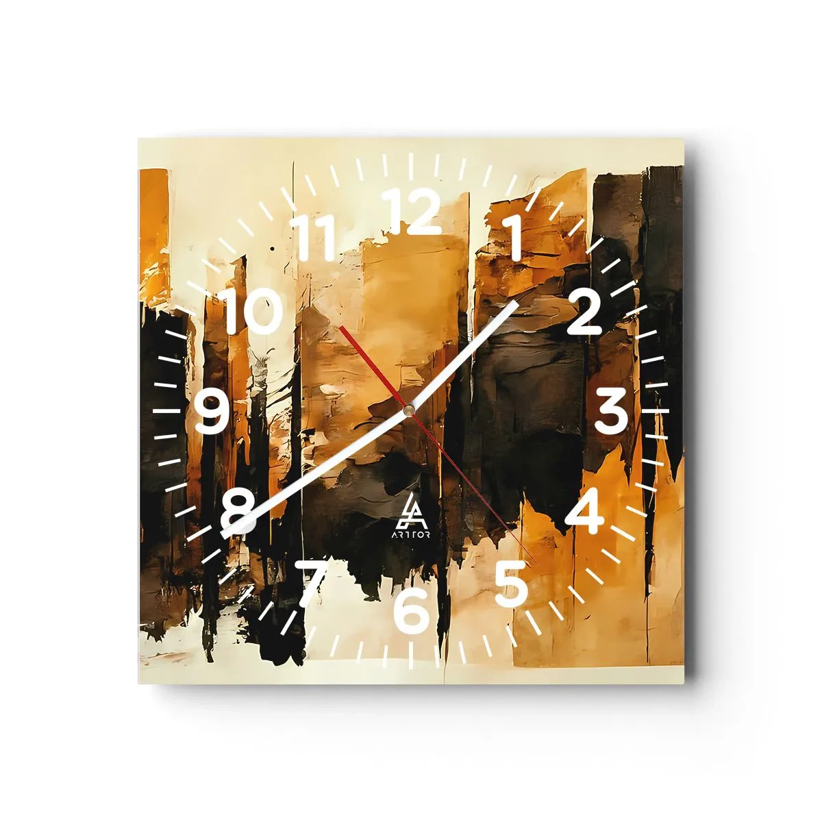 Zegar ścienny - Harmonia czerni i złota - 40x40 cm