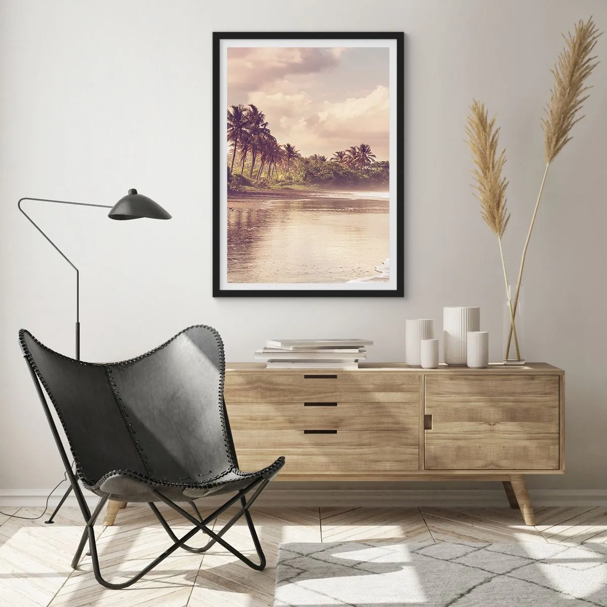 Plakat w czarnej ramie - Pieszczota fal - 40x50 cm