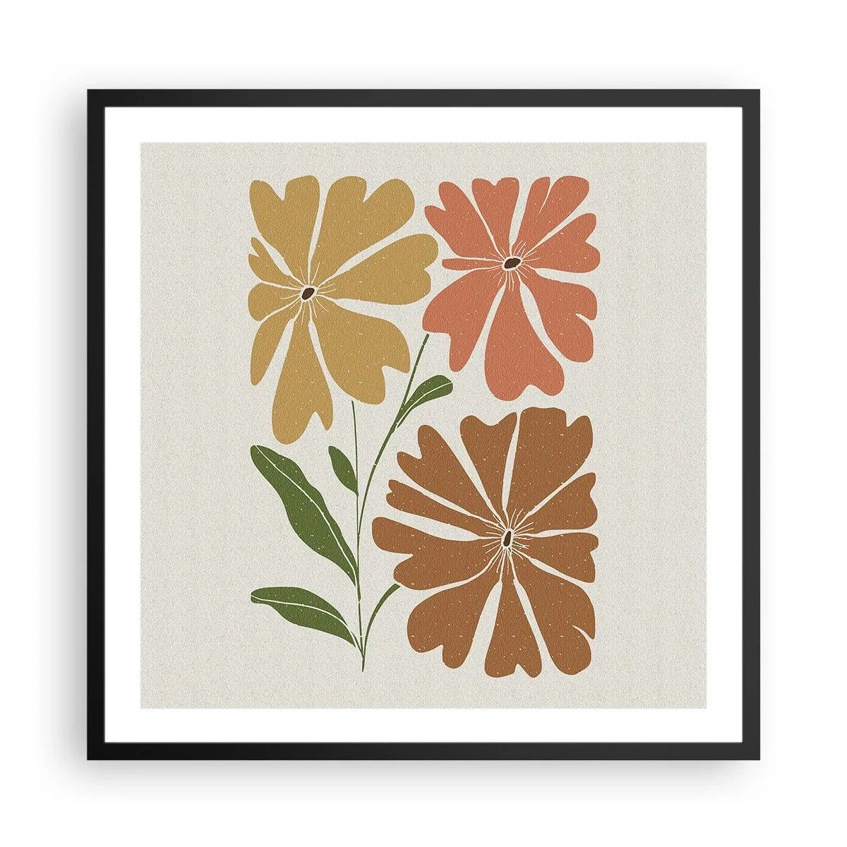 Plakat w czarnej ramie - Natura i geometria - 60x60 cm