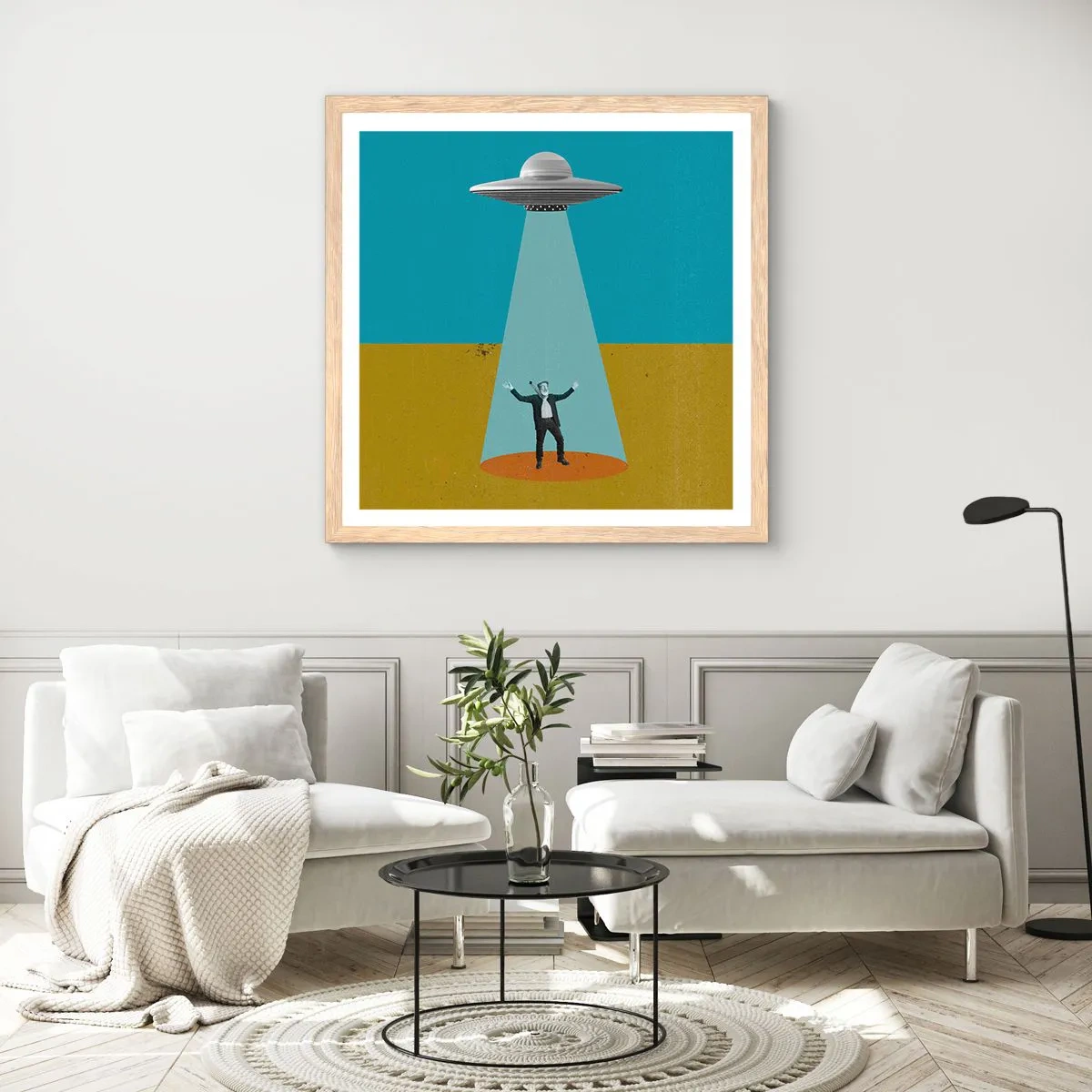 Plakat w ramie jasny dąb - Bliskie spotkanie - 30x30 cm