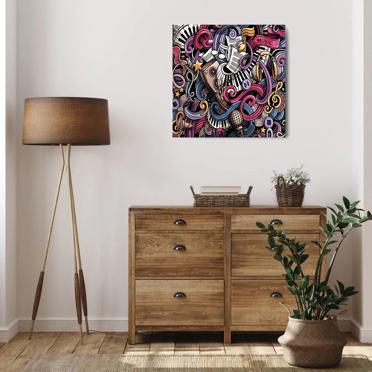 Zegar ścienny - Skomplikowana melodia - 40x40 cm