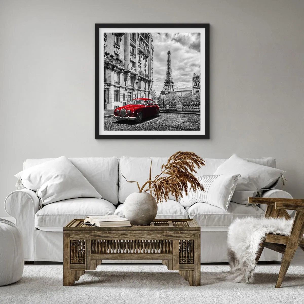 Plakat w czarnej ramie - Drapieżnik w mieście - 60x60 cm