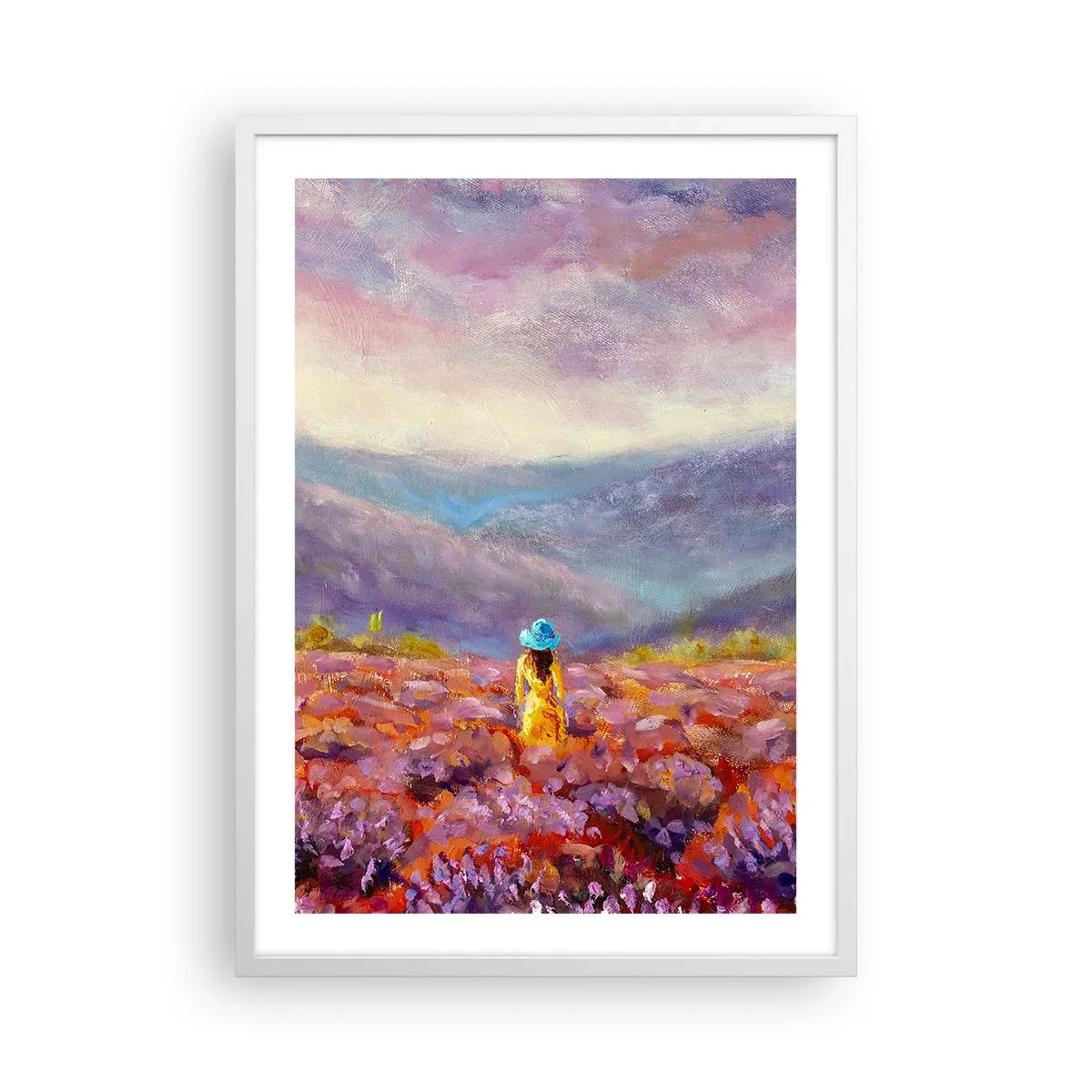 Plakat w białej ramie - W lawendowym świecie - 50x70 cm