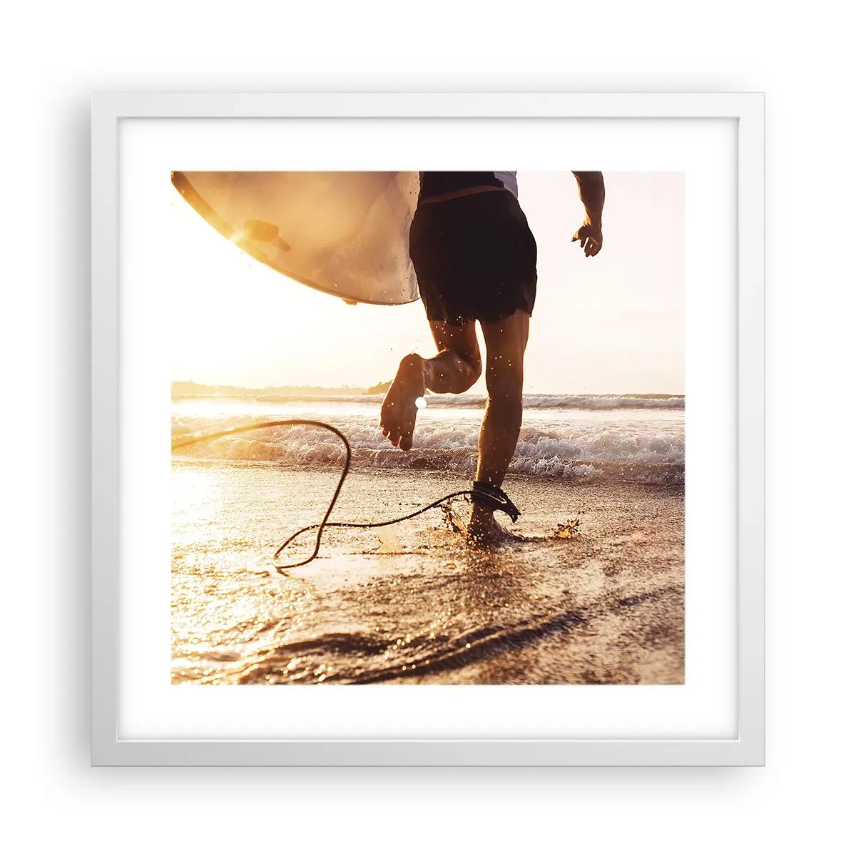 Plakat w białej ramie - Na spotkanie fali - 40x40 cm