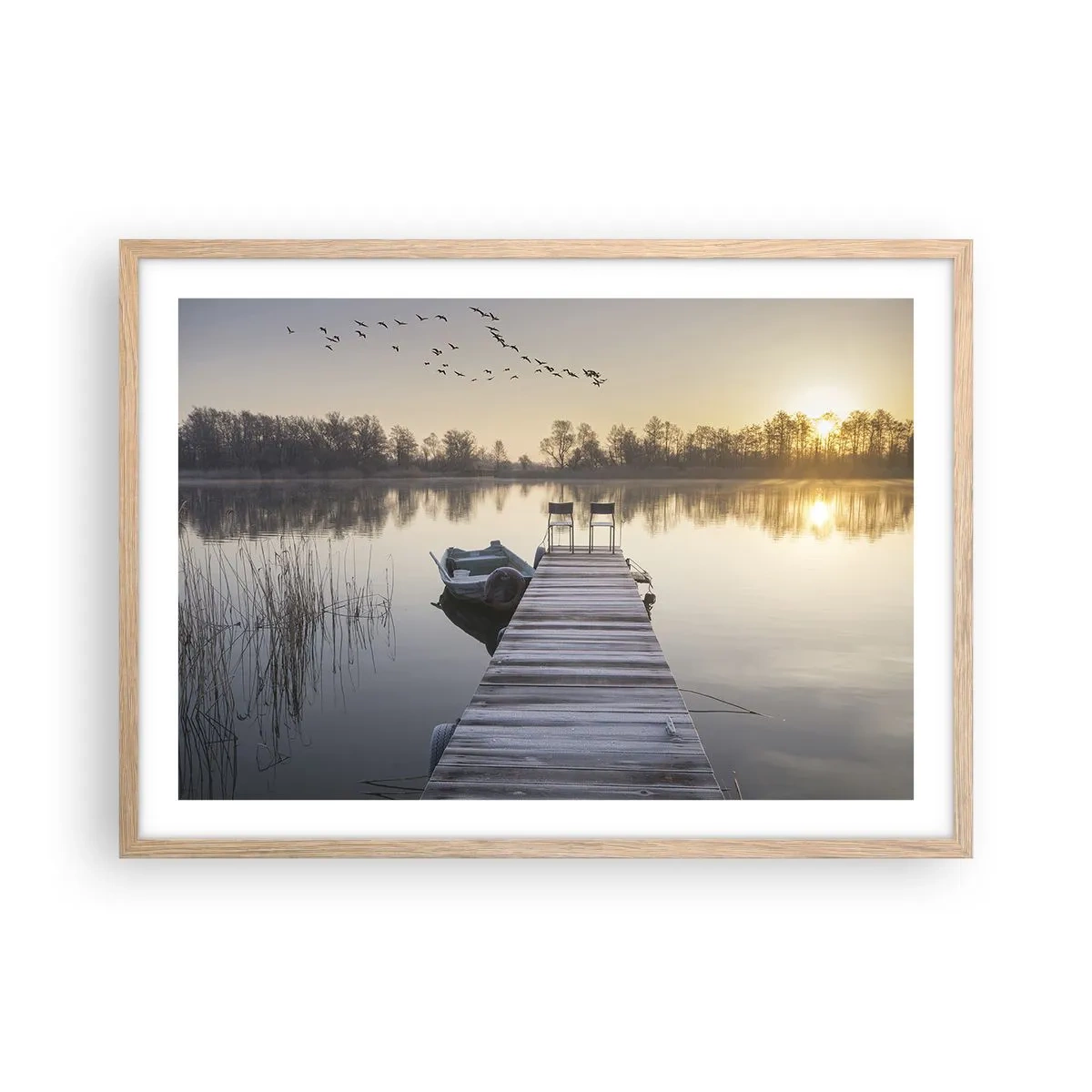 Plakat w ramie jasny dąb - Wrócę za jakiś czas - 70x50 cm