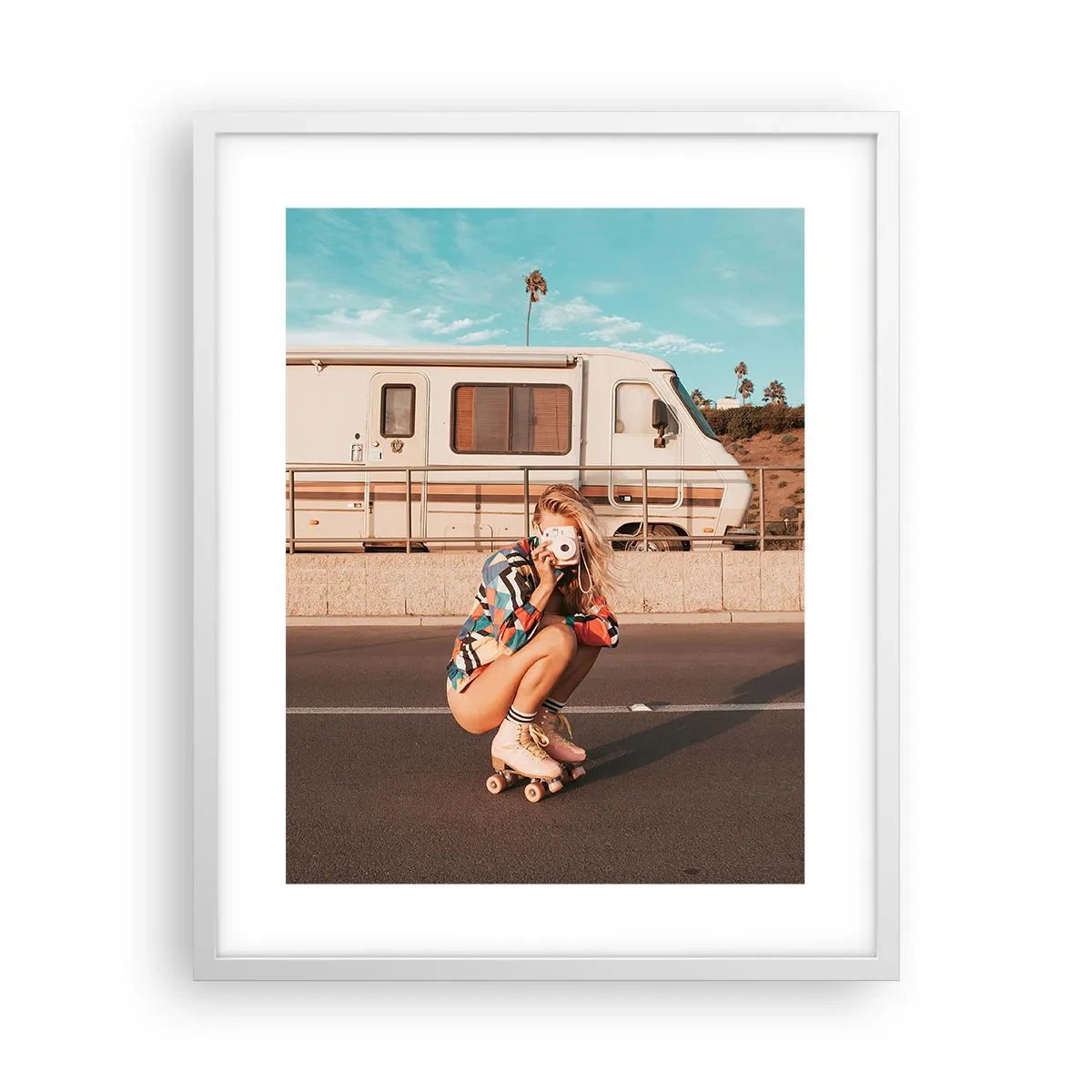 Plakat w białej ramie - Uśmiech, proszę! - 40x50 cm