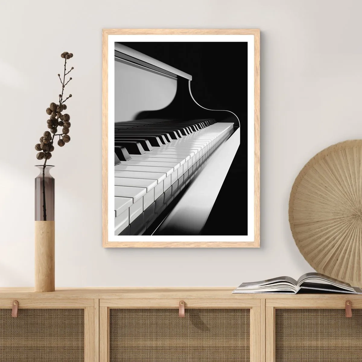 Plakat w ramie jasny dąb - Harmonia kształtów i barw - 70x100 cm