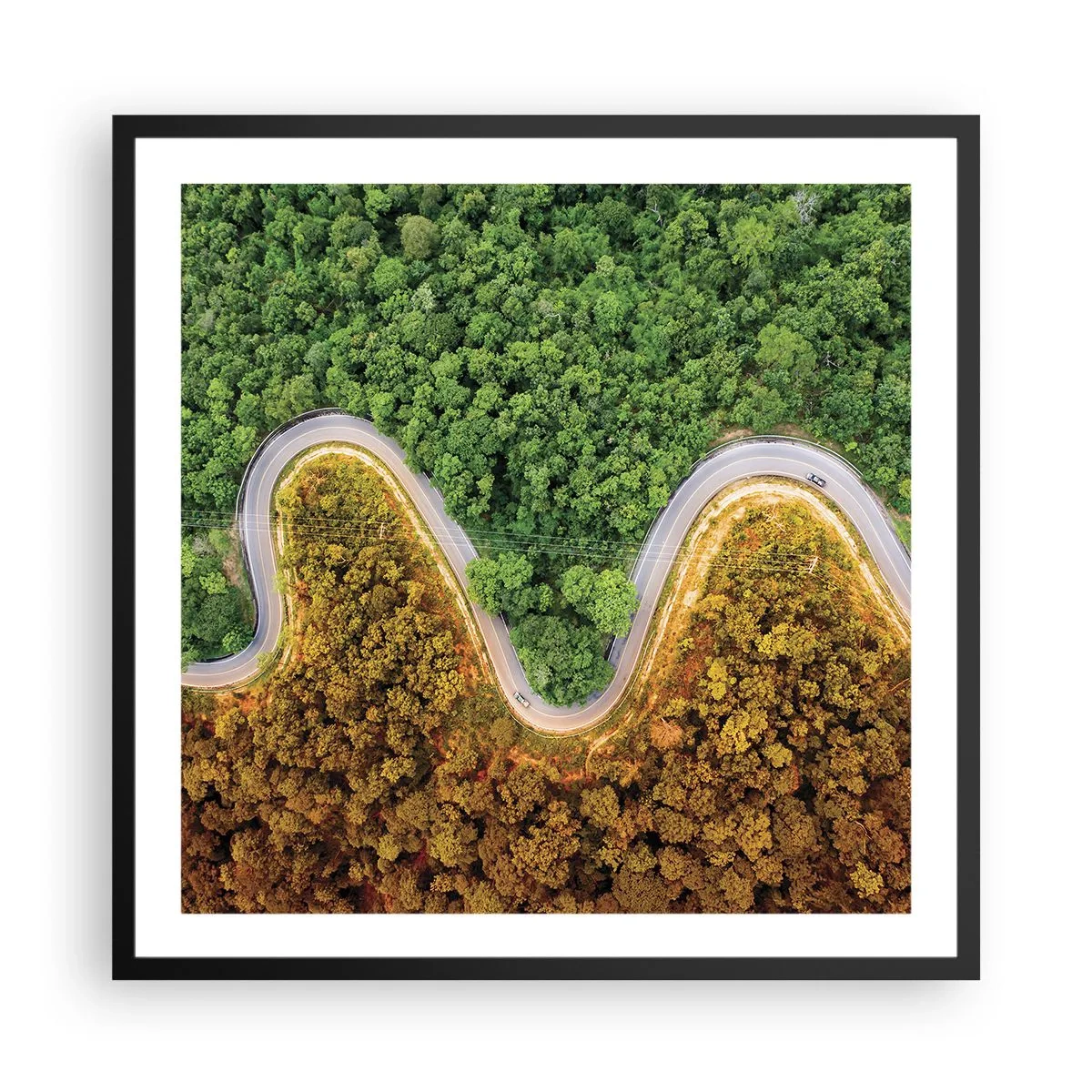 Plakat w czarnej ramie - Granice i przełomy - 60x60 cm