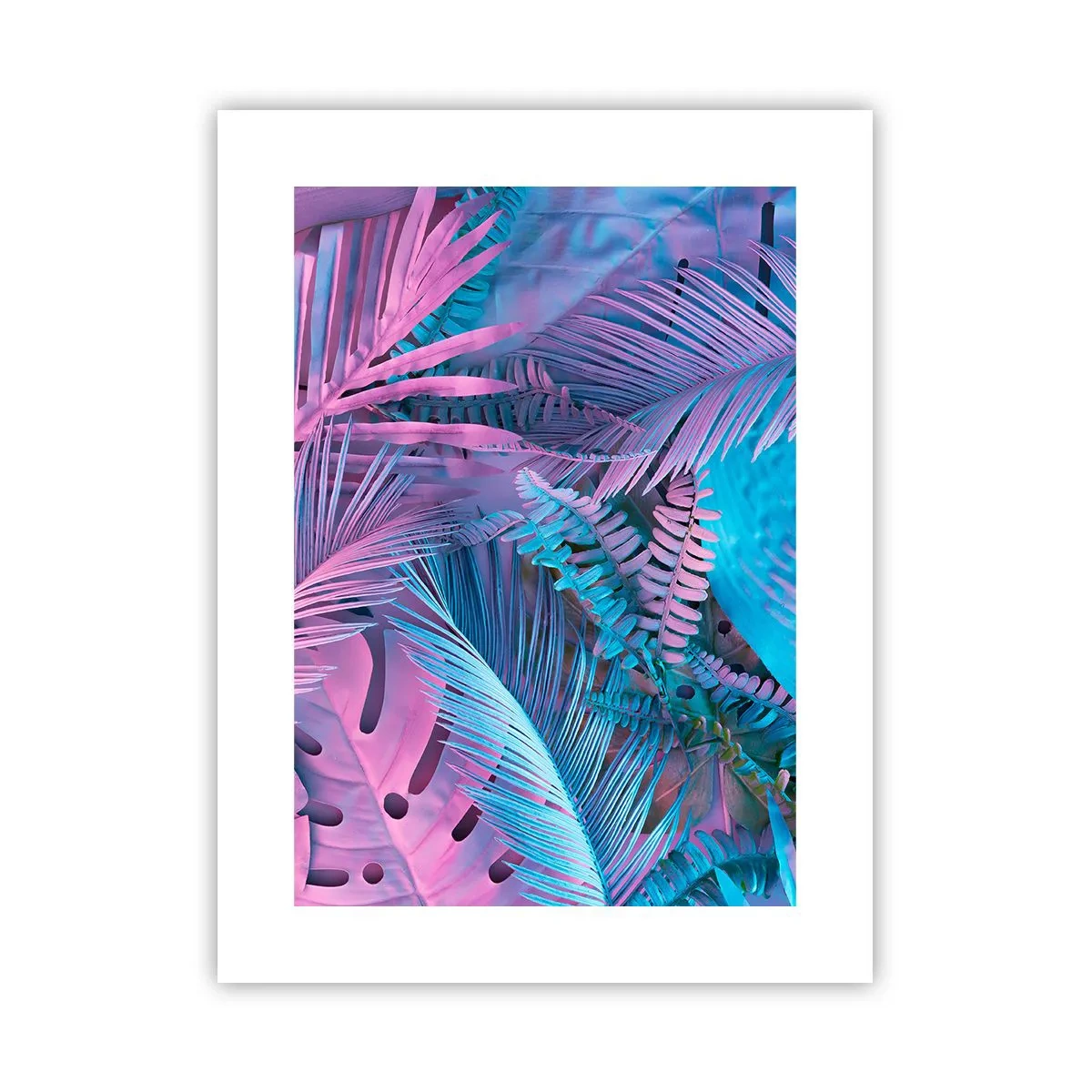 Plakat - Tropiki w różu i błękicie - 30x40 cm
