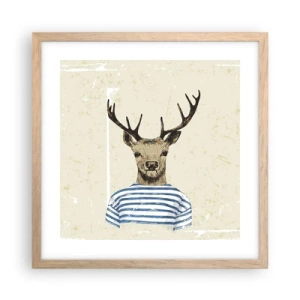 Plakat w ramie jasny dąb - Bo lubię koszulki w paski! - 40x40 cm