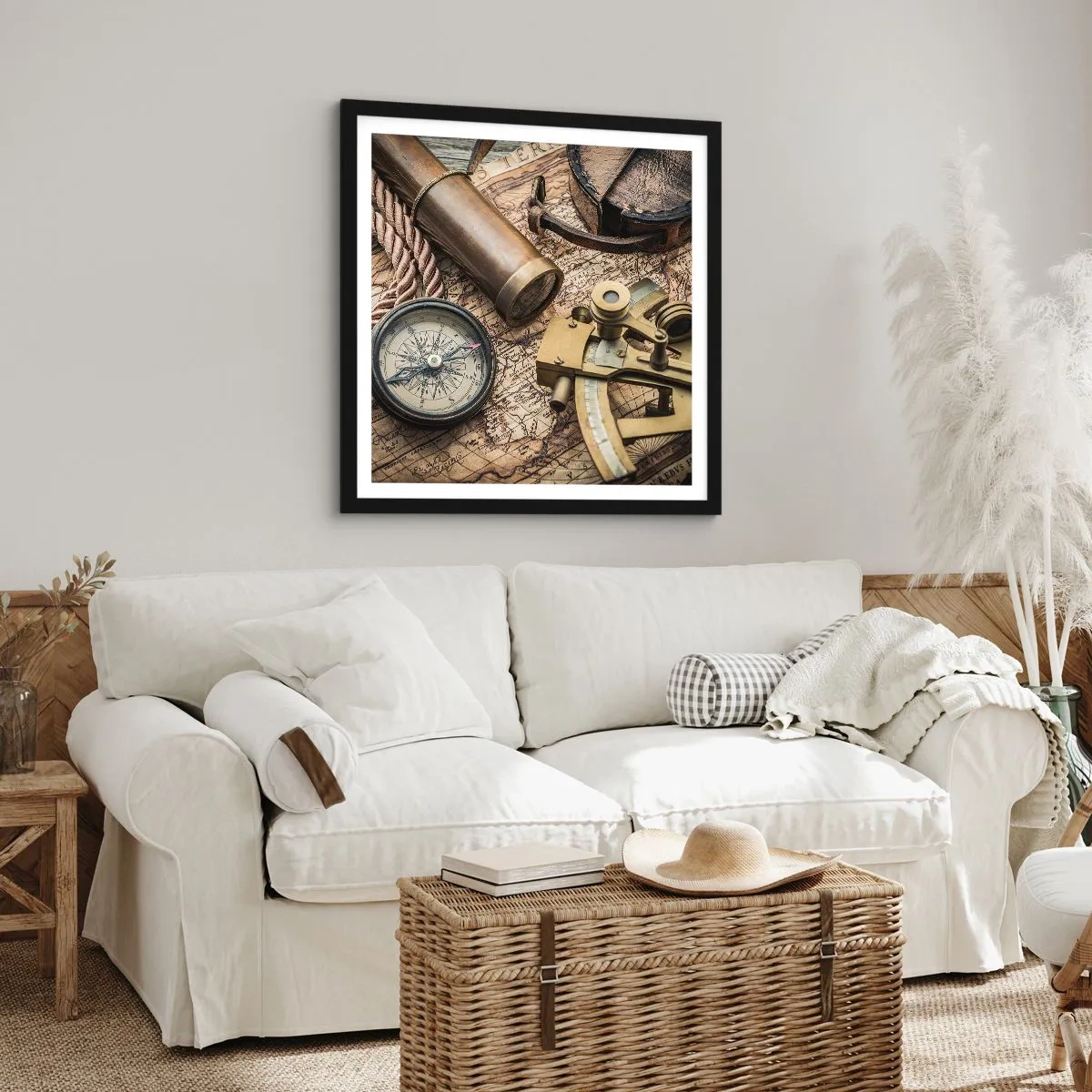 Plakat w czarnej ramie - Wyznacz kurs - 40x40 cm