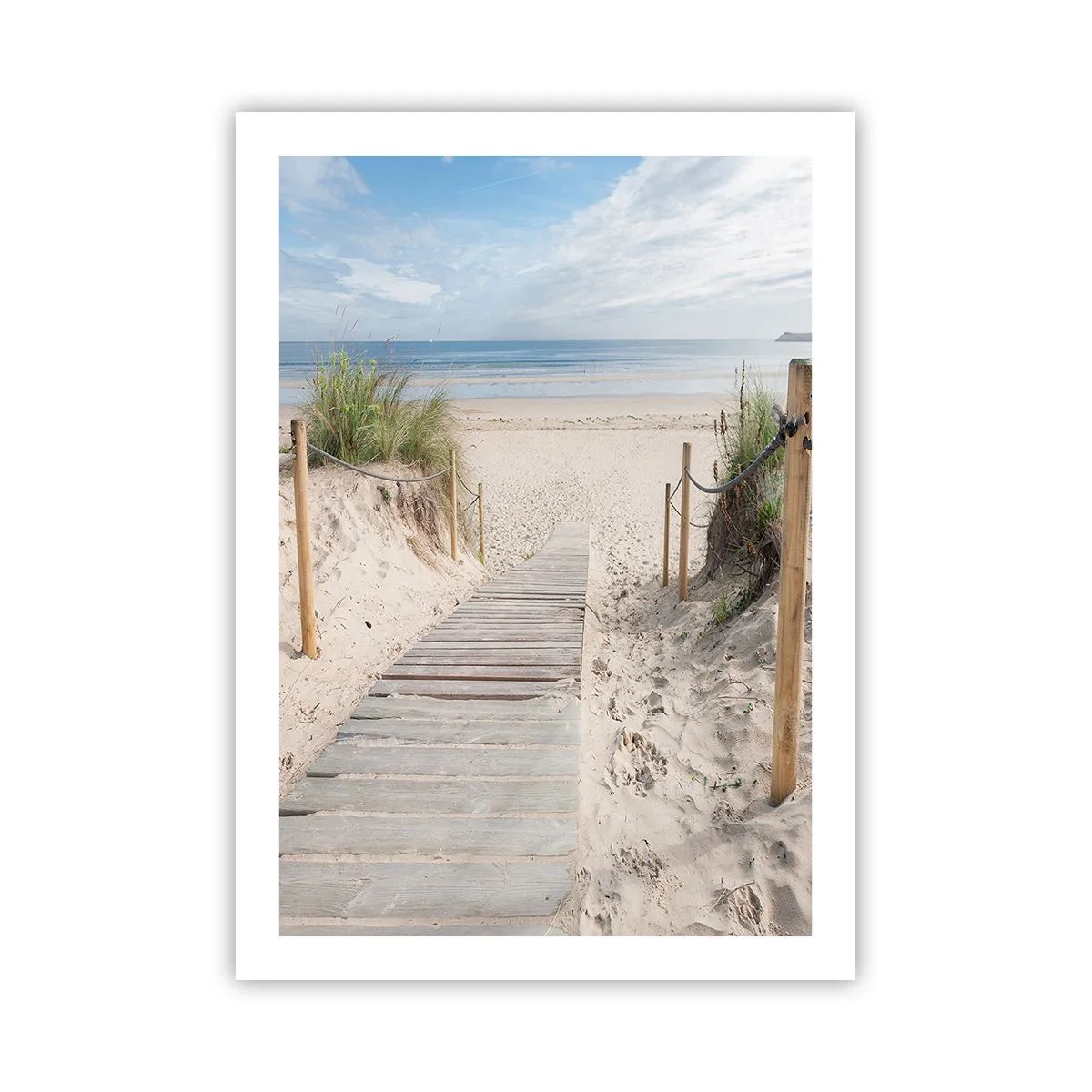 Plakat - Ścieżka na plażę z widokiem na morze - 50x70cm - Po horyzont - Nowoczesna dekoracja ścienna do salonu, kuchni i sypialni ARTTOR