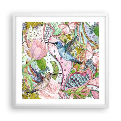 Plakat w białej ramie - Wplątane w pnączach - 50x50 cm