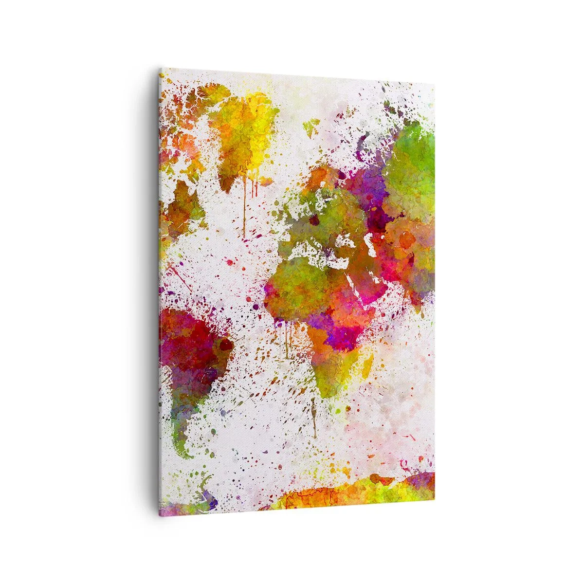 Obraz na płótnie - Kolorowa mapa świata w abstrakcyjnej stylistyce - 70x100cm - Jakoś tak samo wyszło - Nowoczesna dekoracja ścienna do salonu i sypialni ARTTOR