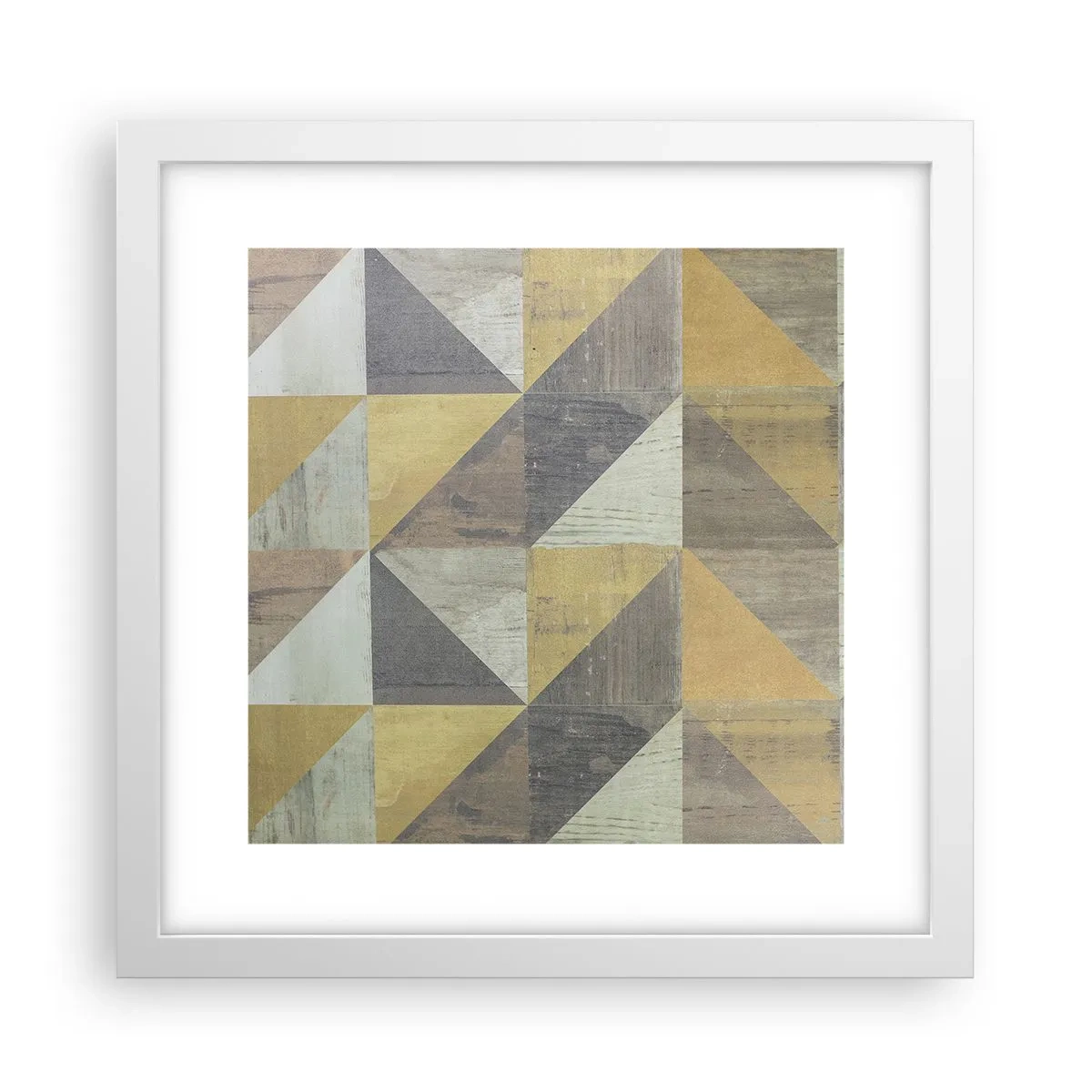 Plakat w białej ramie - Pod kątem trójkąta - 30x30 cm