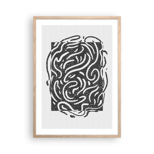 Plakat w ramie jasny dąb - Abstrakcja: taniec radości - 50x70 cm