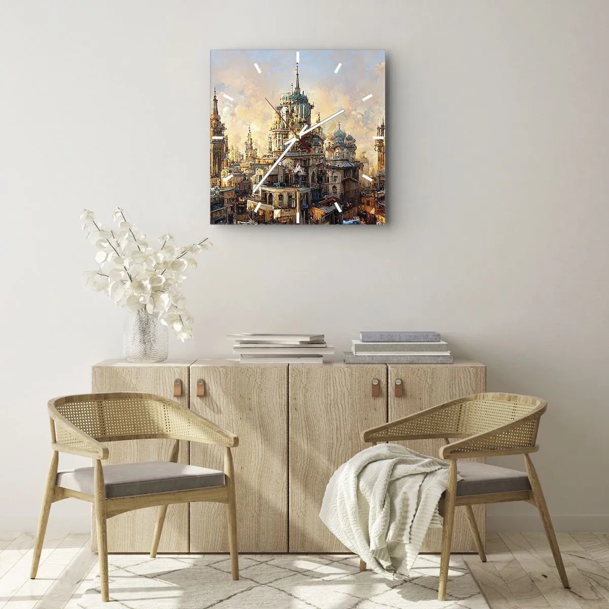Zegar ścienny - Miasto miast - 40x40 cm