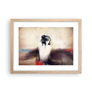 Plakat w ramie jasny dąb - Łagodne linie, owalne kształty - 40x30 cm