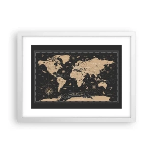 Plakat w białej ramie - Granice mojego świata - 40x30 cm