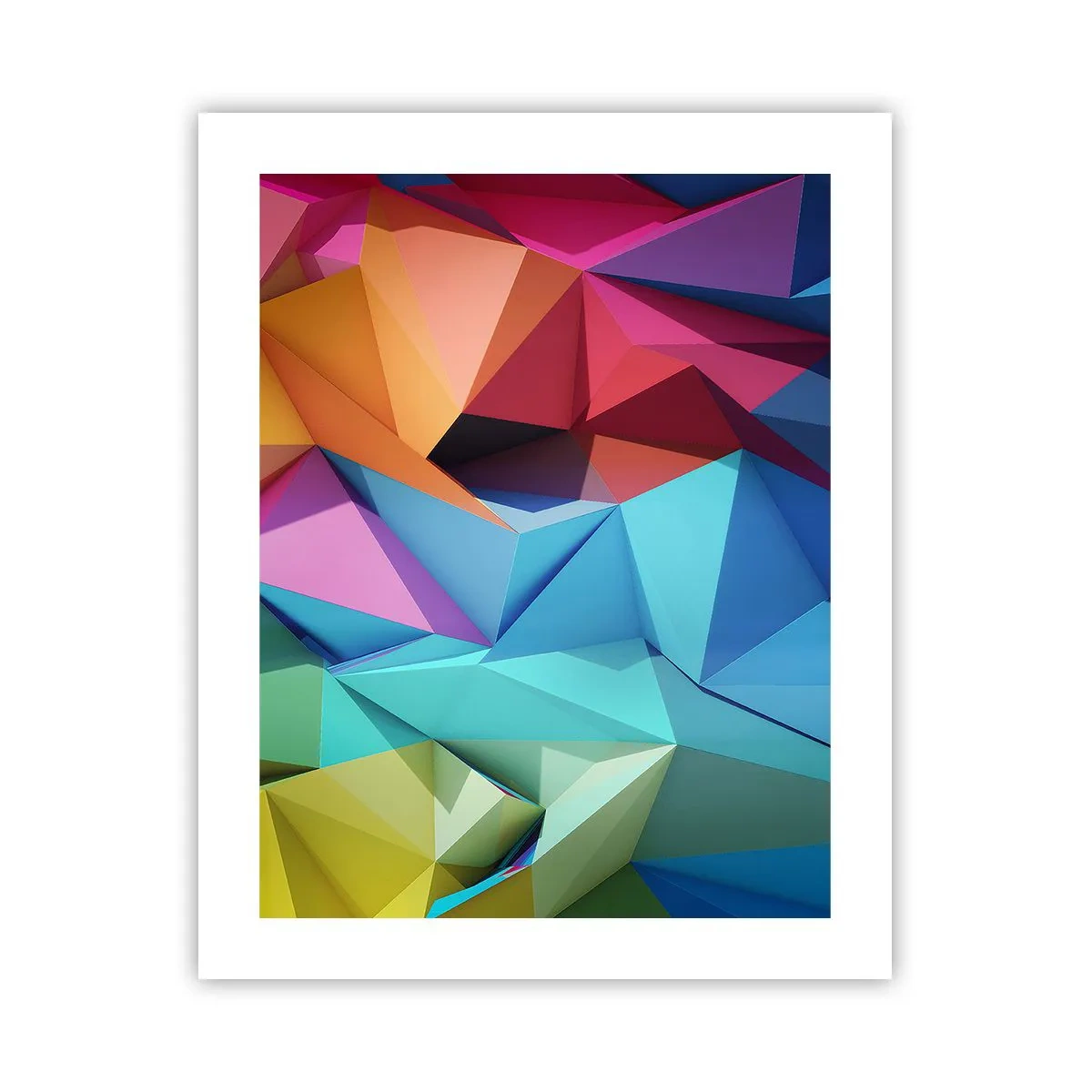 Plakat - Tęczowe origami - 40x50 cm