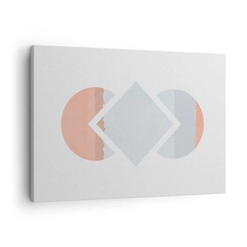 Obraz na płótnie - Minimalistyczny obraz z geometrycznymi kształtami - 70x50cm - Sytuacja jest jasna - Nowoczesna dekoracja ścienna do salonu i sypialni ARTTOR