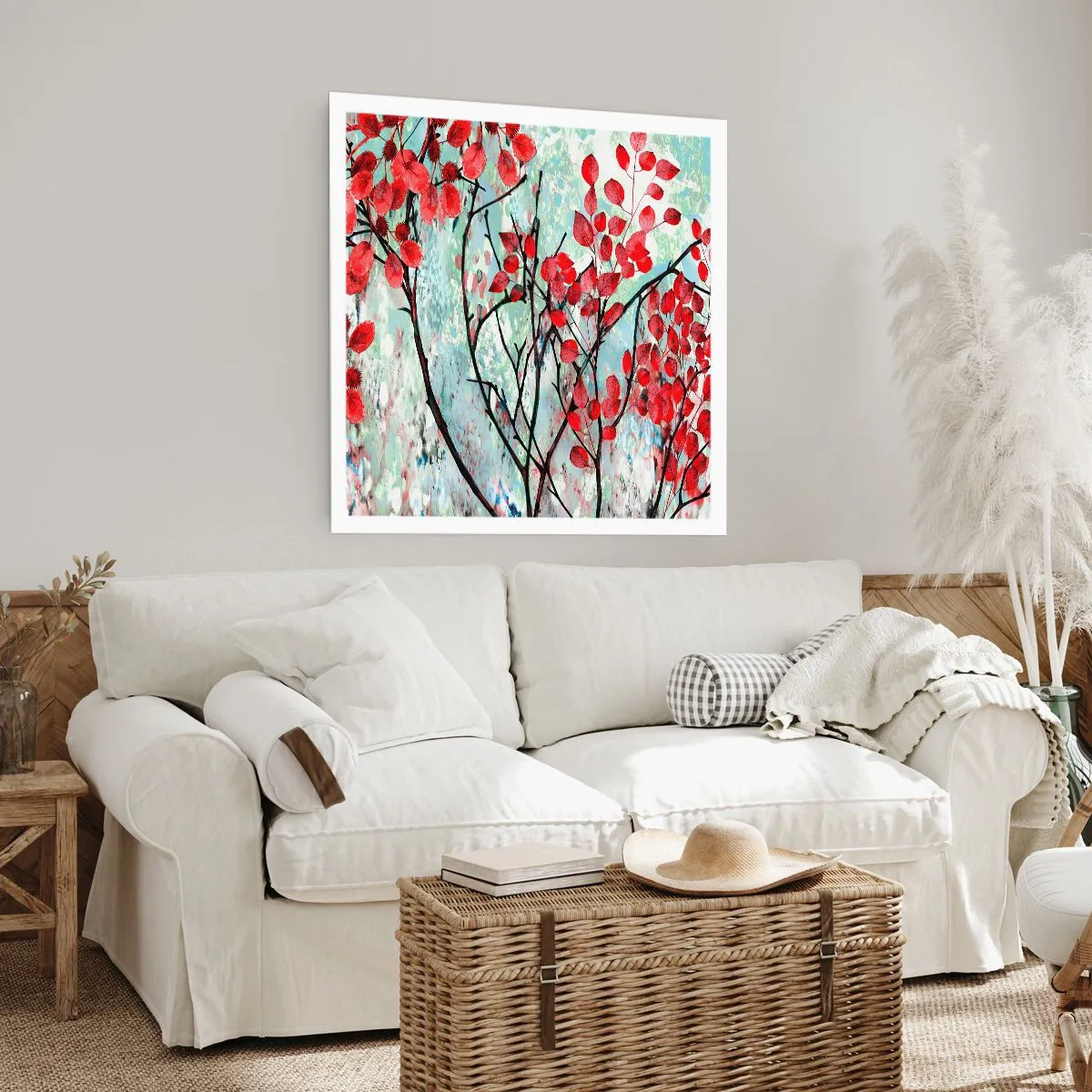 Plakat - Drzewo w szkarłacie - 50x50 cm