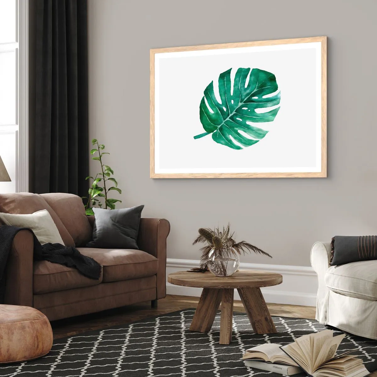 Plakat w ramie jasny dąb - Zielony koncept - 70x50 cm