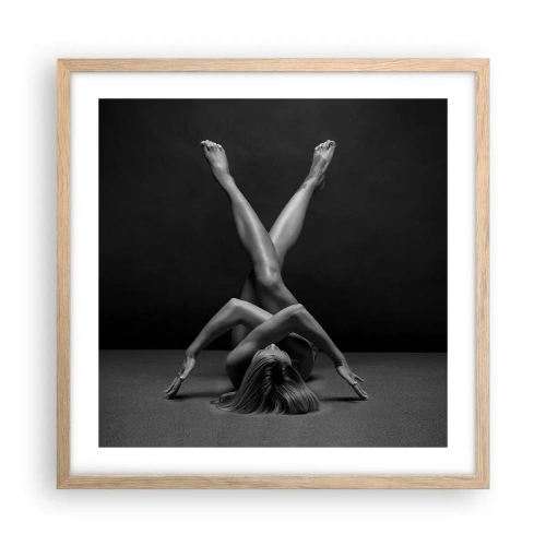 Plakat w ramie jasny dąb - Geometria nagości - 50x50 cm