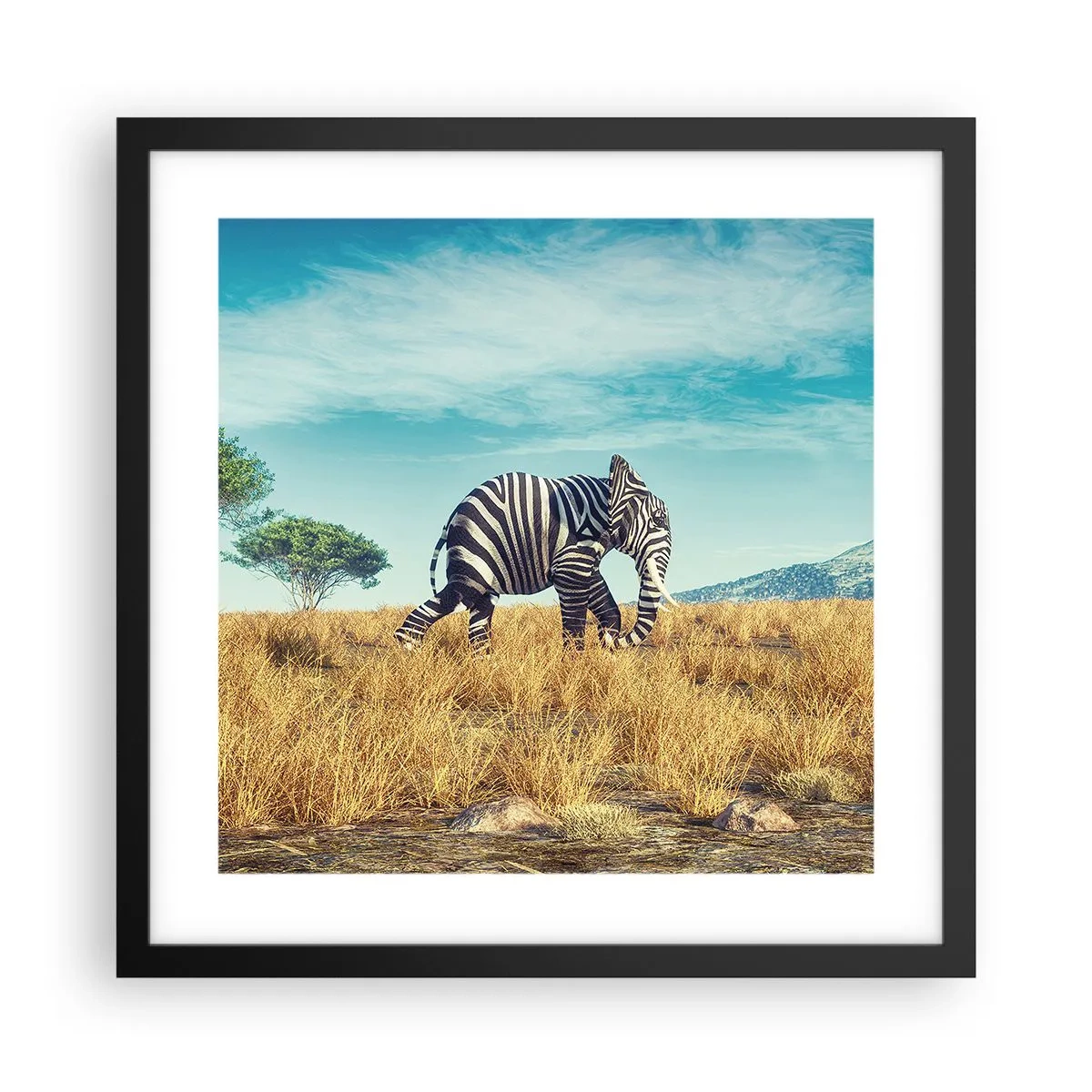 Plakat w czarnej ramie - Szarość już niemodna - 40x40 cm