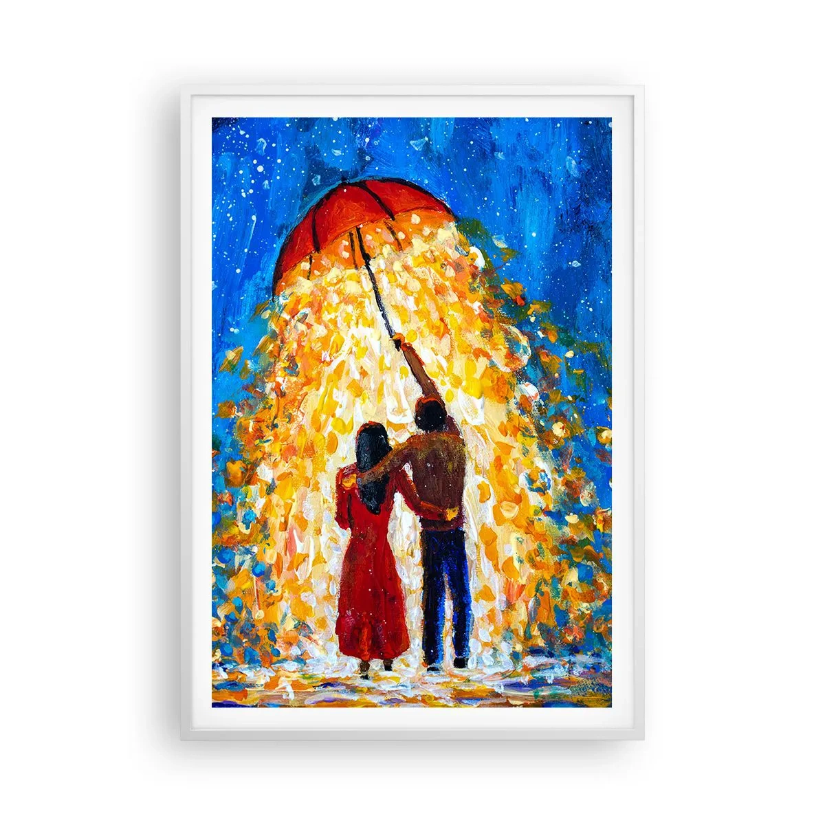Plakat w białej ramie - Magia deszczowego wieczoru? - 70x100 cm