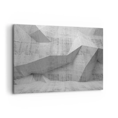 Obraz na płótnie - Geometryczne betonowe formy w szarości - 100x70cm - Prawdziwe wyzwanie - Nowoczesna dekoracja ścienna do salonu, kuchni i sypialni ARTTOR