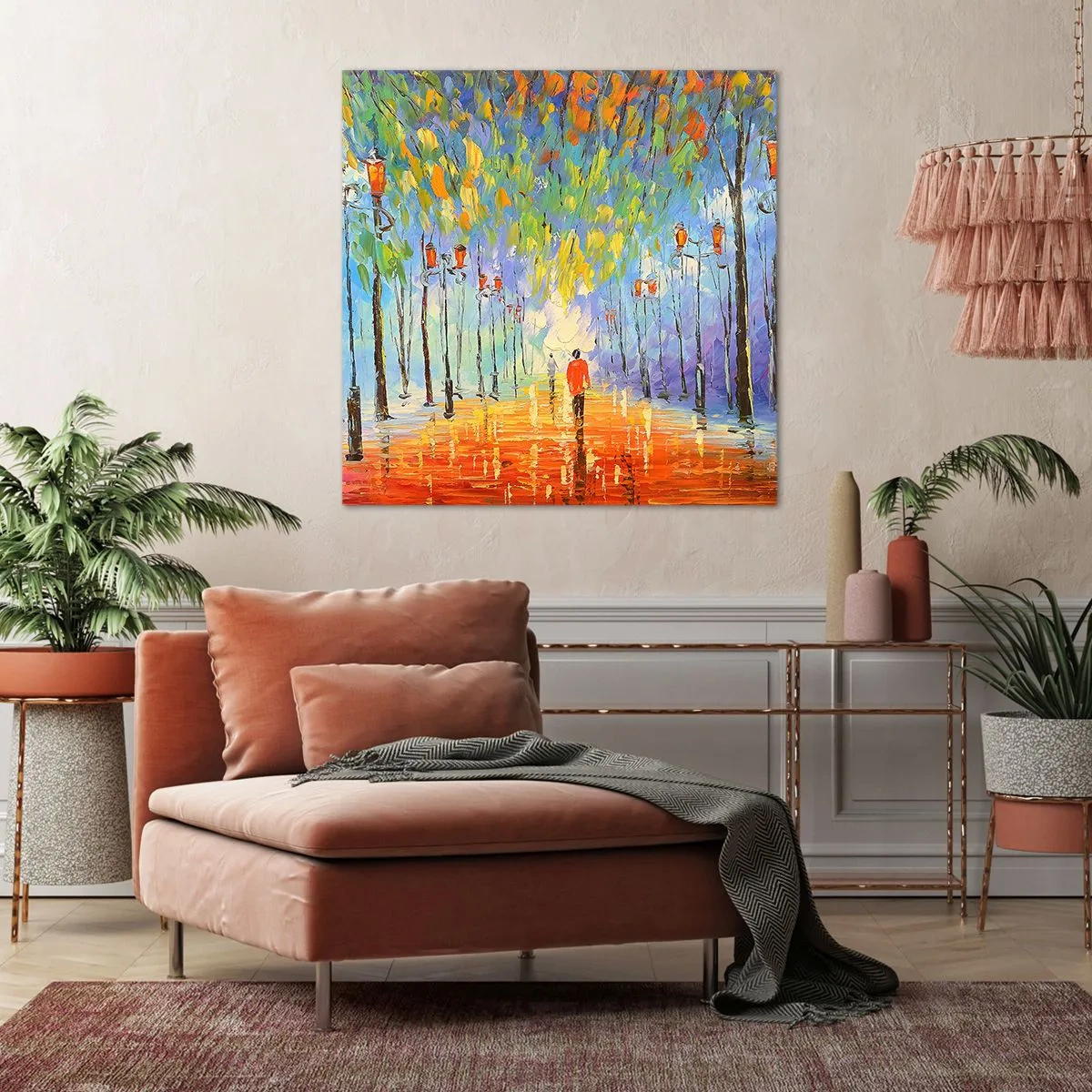 Obraz na płótnie - Nocna piosenka deszczu - 60x60 cm