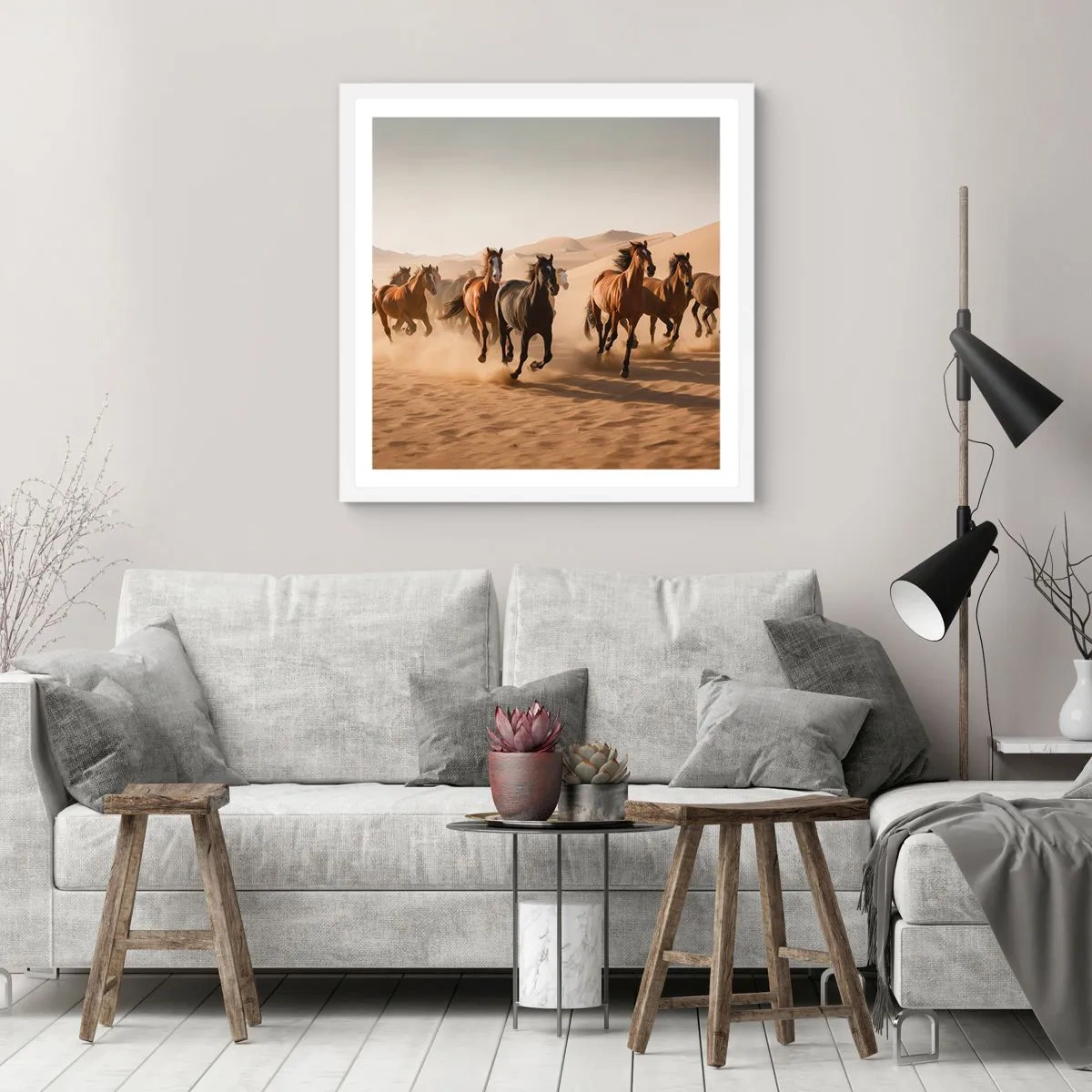 Plakat w białej ramie - Wolne jak wiatr - 60x60 cm