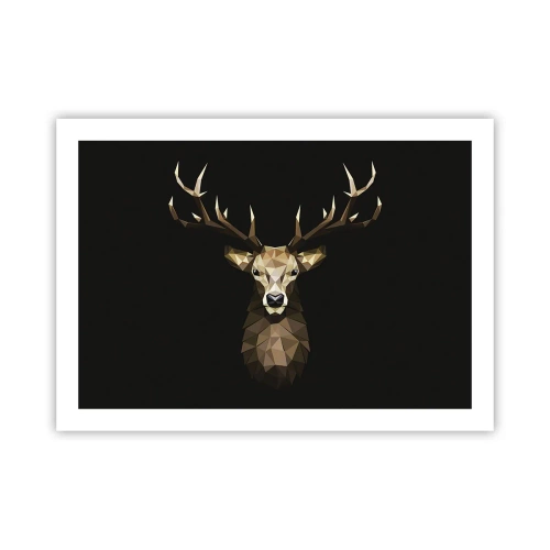 Plakat - Kubistyczny jeleń - 70x50 cm