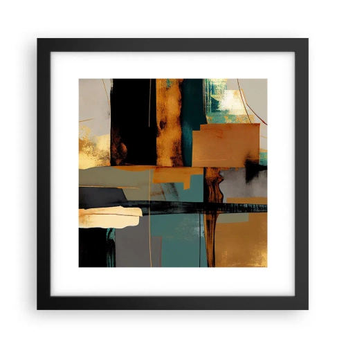 Plakat w czarnej ramie - Abstrakcja – światło i cień - 30x30 cm