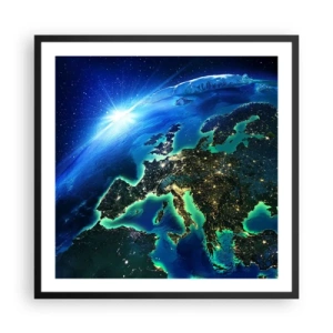 Plakat w czarnej ramie - Roziskrzona Europa - 60x60 cm