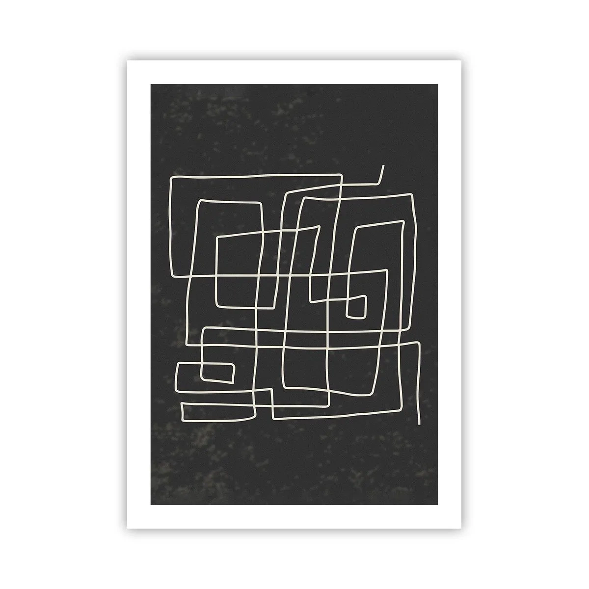 Plakat - Geometryczna abstrakcja na czarnym tle - 50x70cm - Nie taki prosty - Nowoczesna dekoracja ścienna do salonu, kuchni i sypialni ARTTOR