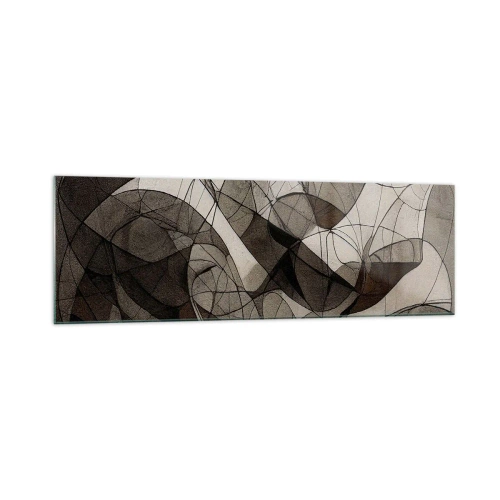 Obraz na szkle - Abstrakcyjny wzór w brązowych i ziemistych tonach - 160x50cm - Cyrkulacja barw ziemi - Nowoczesna dekoracja ścienna do salonu i sypialni ARTTOR