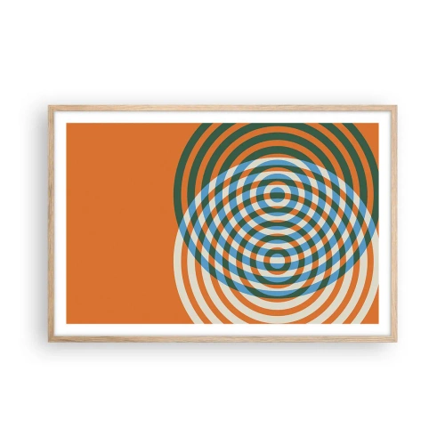 Plakat w ramie jasny dąb - Abstrakcyjna wariacja kolista - 91x61 cm