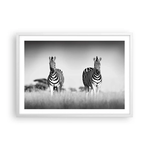 Plakat w białej ramie - A jednak świat jest czarno-biały - 70x50 cm