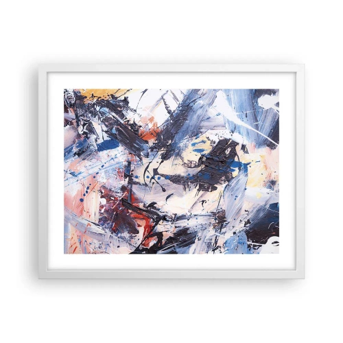 Plakat w białej ramie - Szalony taniec abstrakcji - 50x40 cm