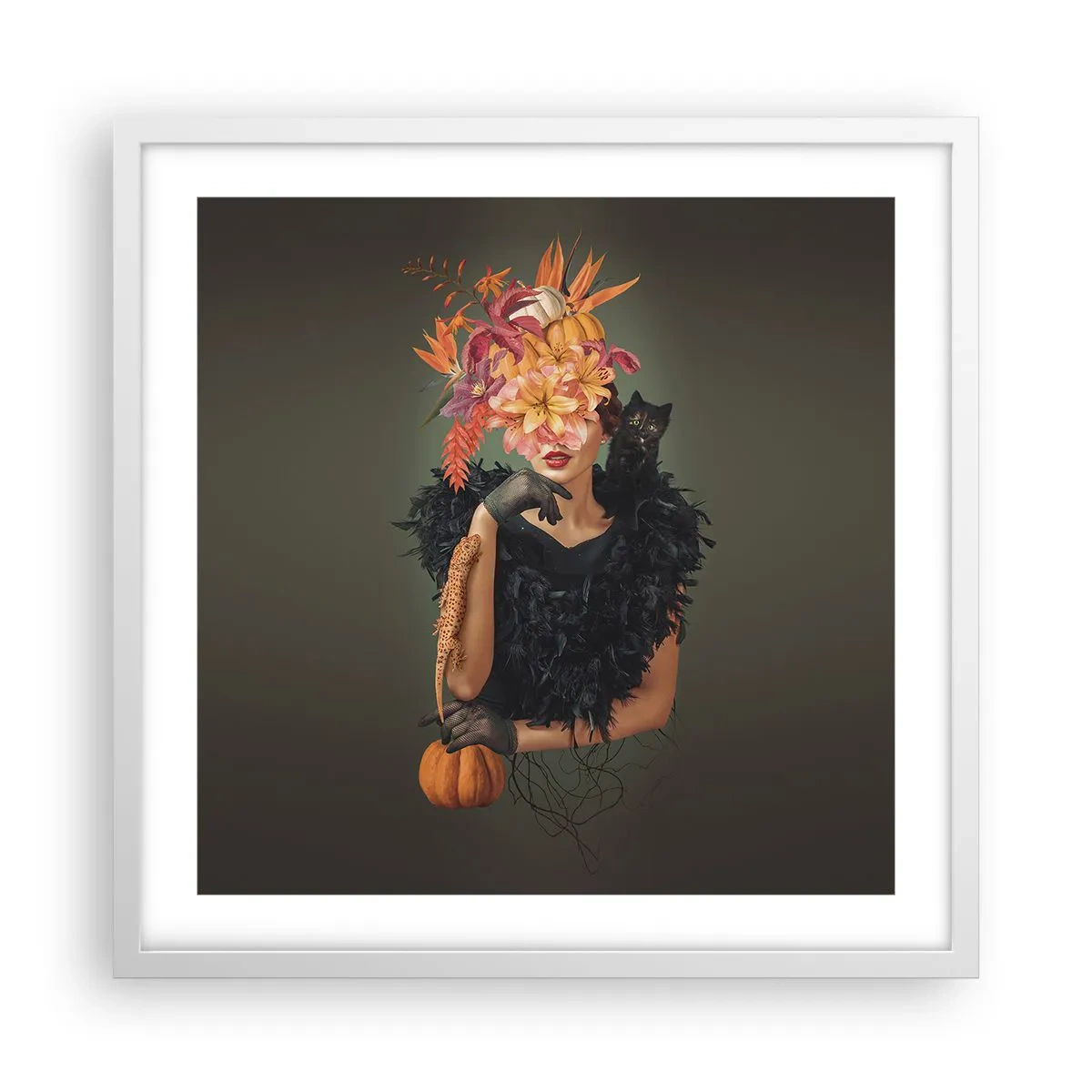 Plakat w białej ramie - Czar wiedźmy - 50x50 cm
