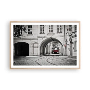 Plakat w ramie jasny dąb - Przez miejski labirynt - 91x61 cm