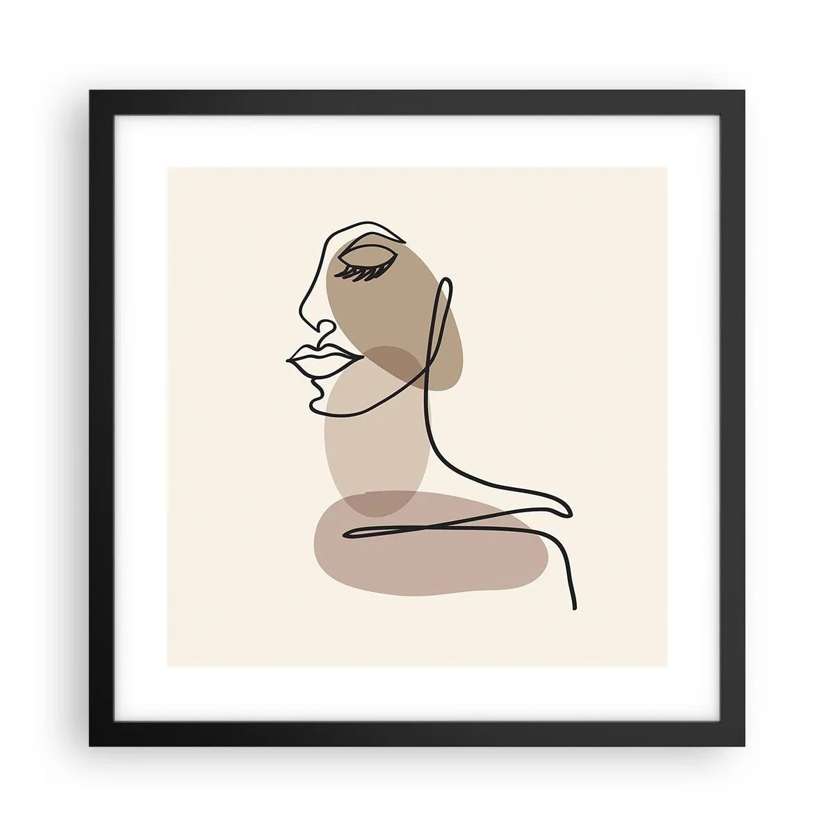 Plakat w czarnej ramie - Zasłuchana w siebie - 40x40 cm