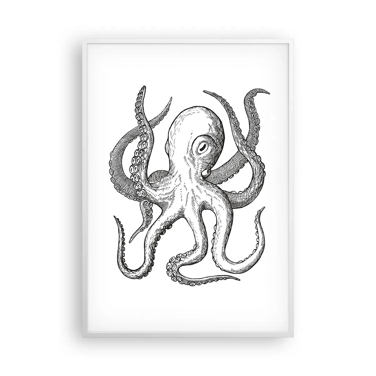 Plakat w białej ramie - Tańcząca z falami - 70x100 cm