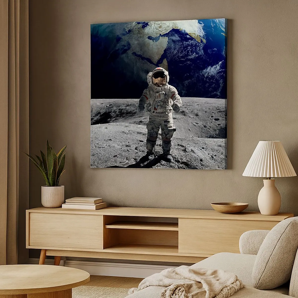 Obraz na płótnie - Pozdrowienia z Księżyca - 30x30 cm