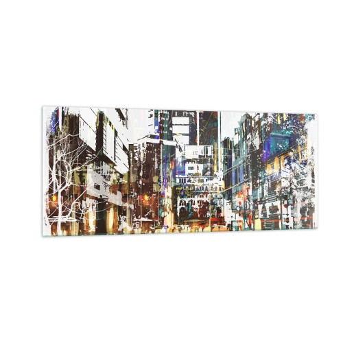 Obraz na szkle - Miasto migotliwe - 100x40 cm